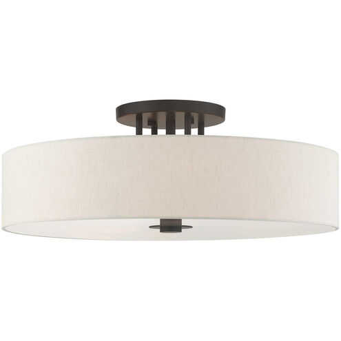 Meridian 6 Light 30 inch English Bronze Semi Flush Ceiling Light