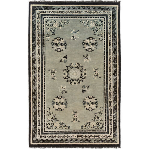 Geisha 96 X 60 inch Black, Dark Green, Khaki, Light Gray Rug