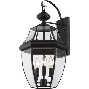 Westover 3 Light 22 inch Black Outdoor Wall Sconce
