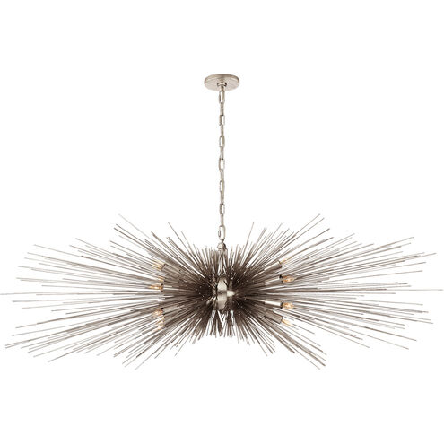 Kelly Wearstler Strada 16 Light 60 inch Burnished Silver Leaf Linear Chandelier Ceiling Light, Large