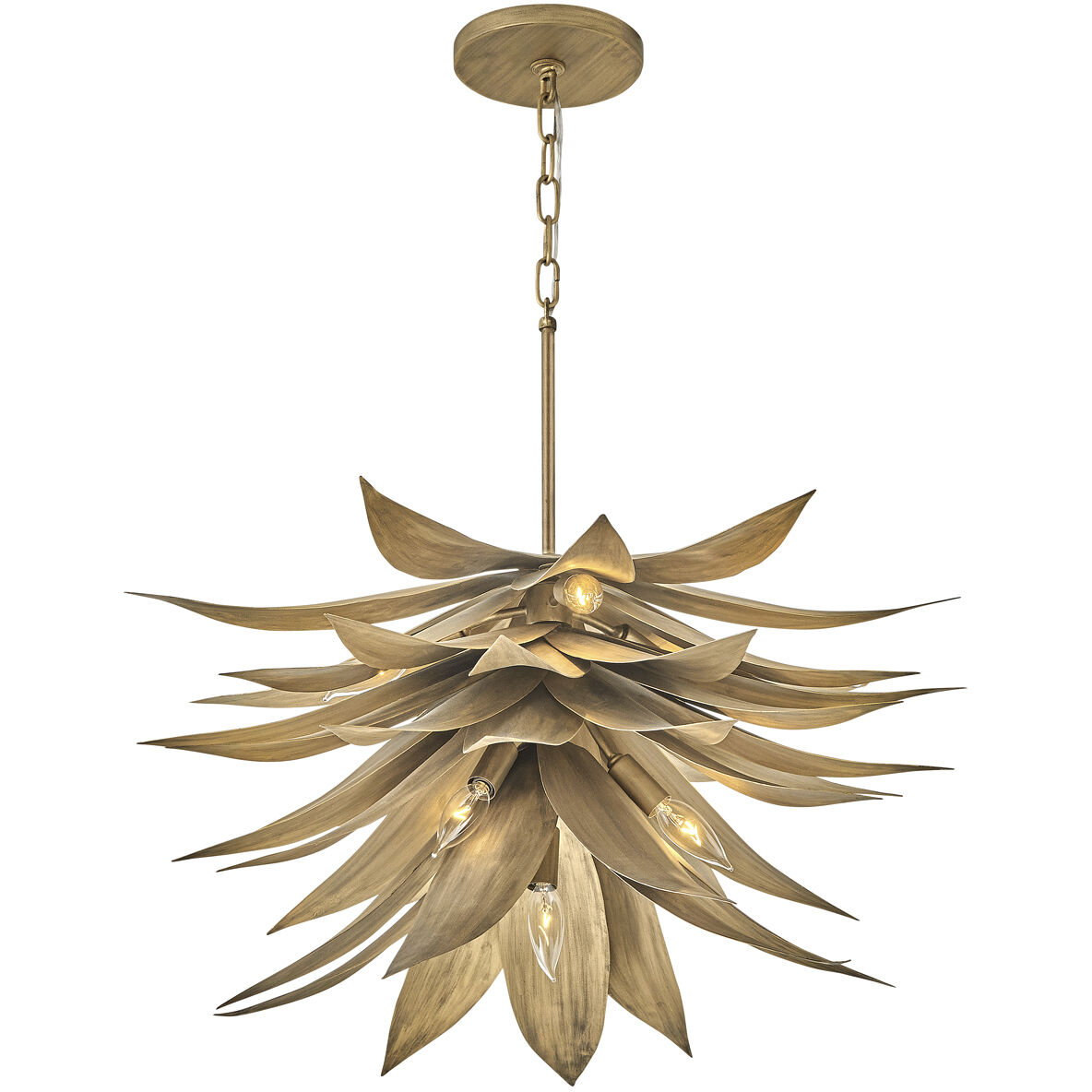 Agave LED 26 inch Burnished Gold Chandelier Ceiling Light