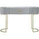 Pleated 47.2 X 16.7 inch Grey/Gold/White Console Table