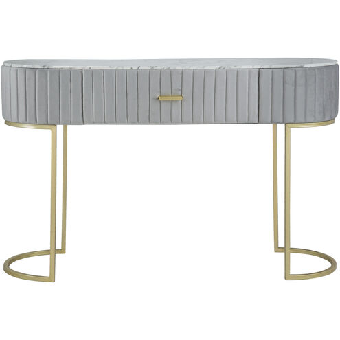Pleated 47.2 X 16.7 inch Grey/Gold/White Console Table
