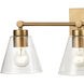 East Point 3 Light 24 inch Satin Brass Vanity Light Wall Light