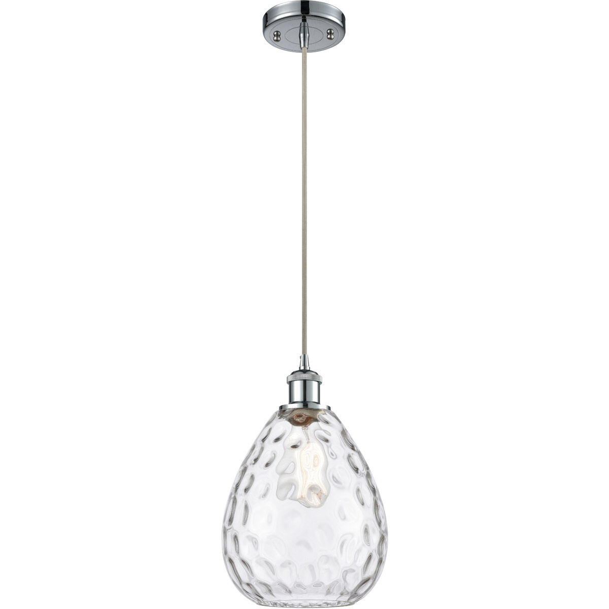 Ballston Large Waverly LED 8 inch Polished Chrome Mini Pendant Ceiling Light in Silver, Ballston