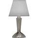 Ellie 10 inch Antique Nickel Candle Lamp Portable Light