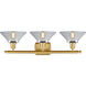 Ballston Orwell 3 Light 26 inch Satin Gold Bath Vanity Light Wall Light in Clear Glass, Ballston