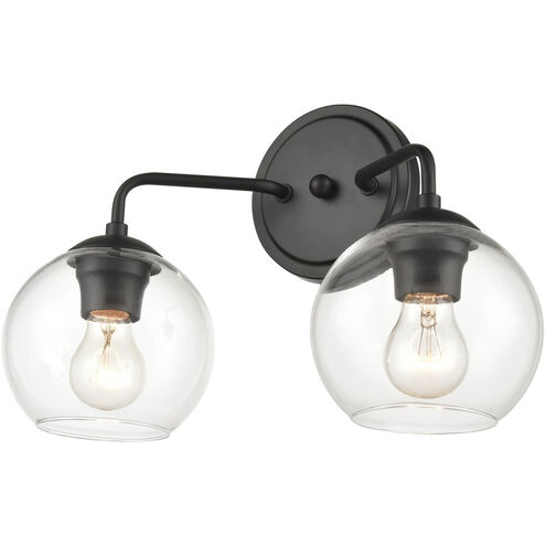 Solmer 2 Light 16 inch Matte Black Bathroom Vanity Light Wall Light