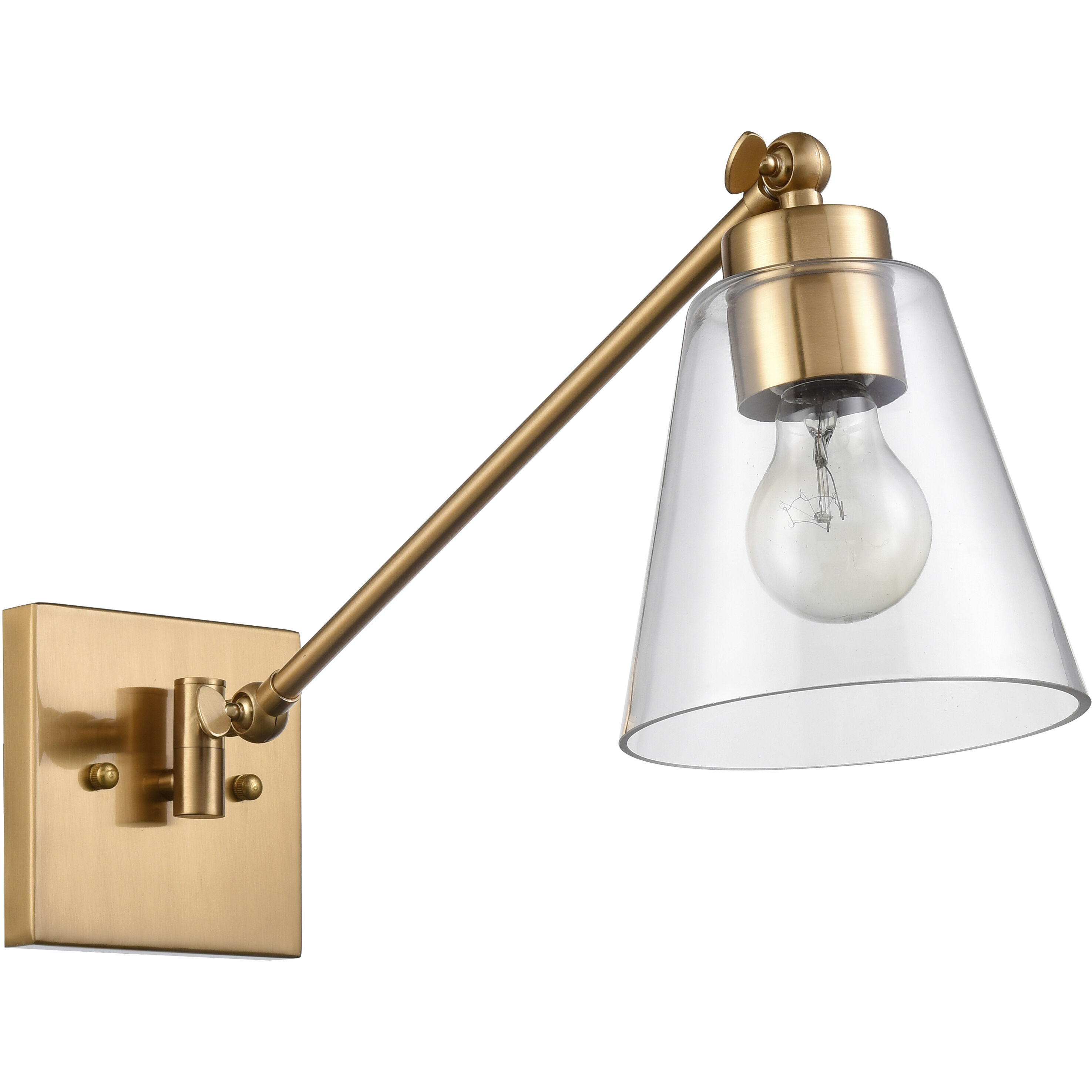 East Point 17 inch 60 watt Satin Brass Swingarm Sconce Wall Light