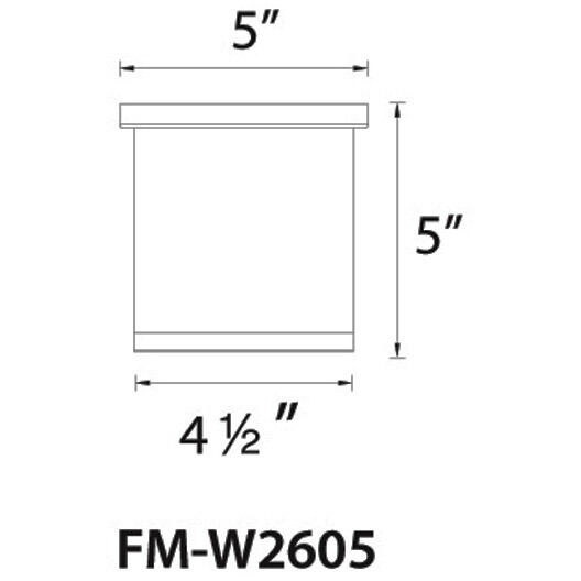 Tube LED 4.5 inch Black Outdoor Flush