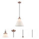 Ballston X-Large Cone 1 Light 8 inch Antique Copper Mini Pendant Ceiling Light in Matte White Glass