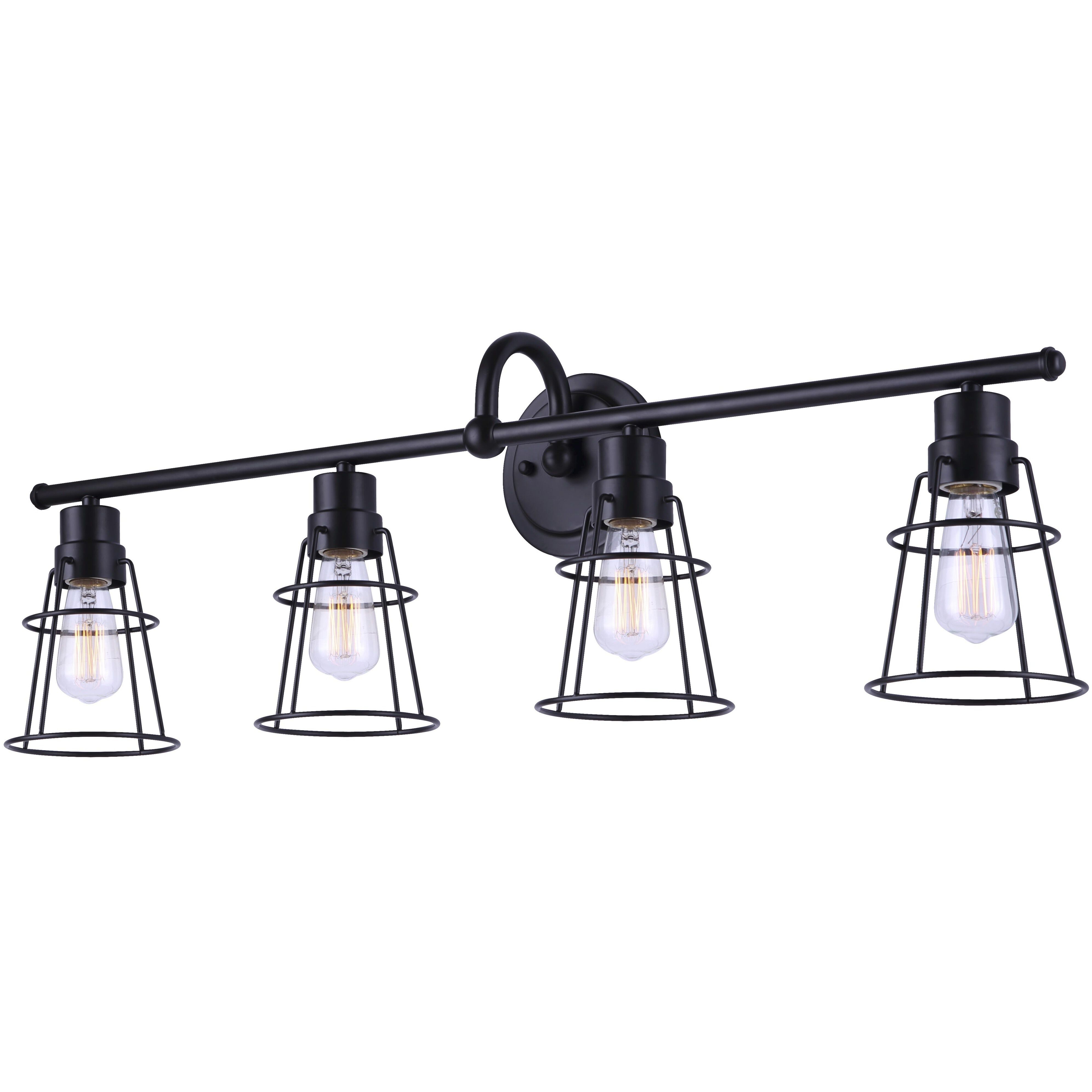 Dree 4 Light 33 inch Black Vanity Light Wall Light
