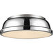 Yep Duncan 2 Light 14 inch Pewter Flush Mount Ceiling Light in Chrome, Damp