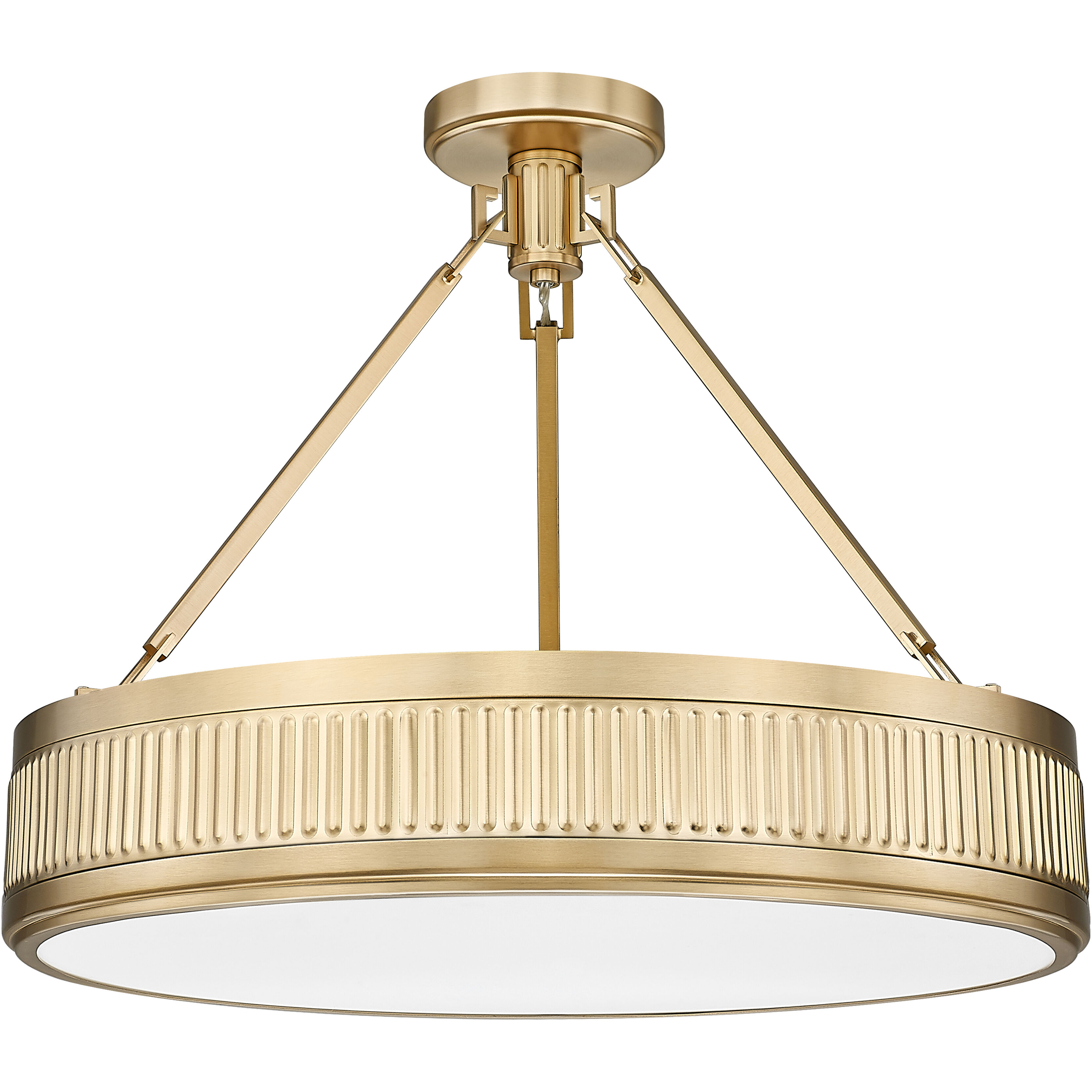 Quinn LED 22 inch Modern Gold Semi Flush Mount Ceiling Light