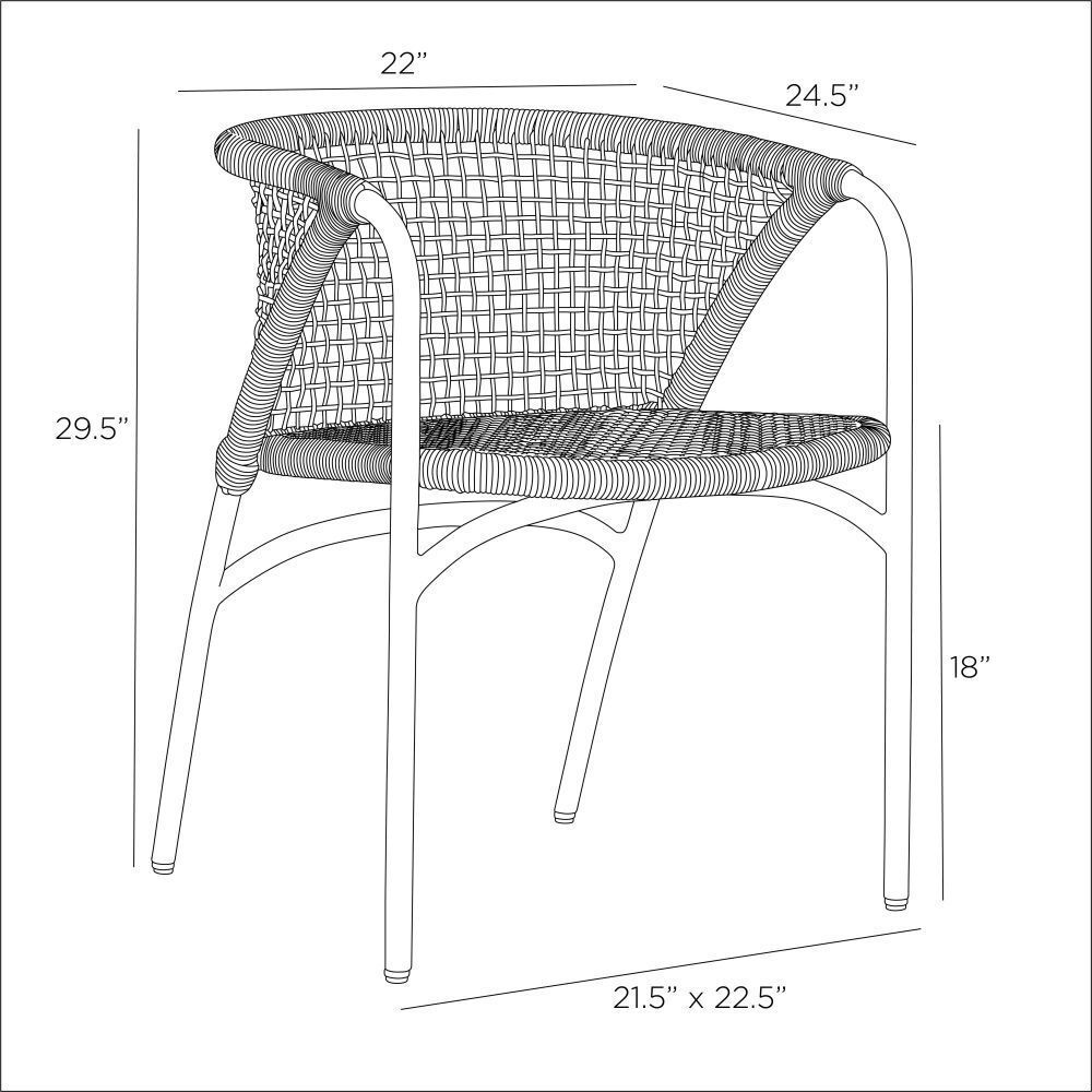Enzo Buff and Blackened Bronze Outdoor Dining Chair