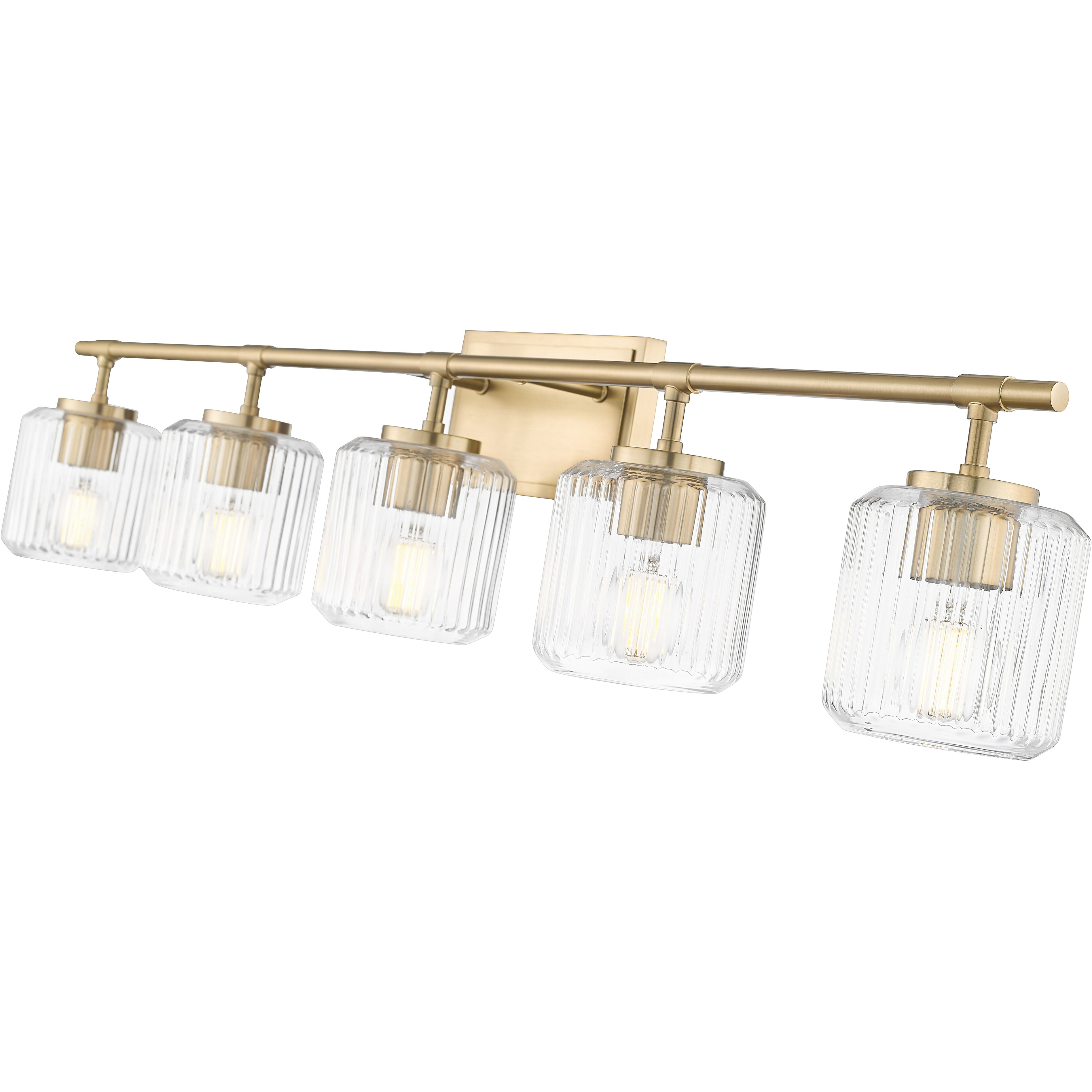Landon 5 Light 42 inch Modern Gold Vanity Wall Light