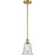 Ballston Hanover LED 6.25 inch Satin Gold Pendant Ceiling Light in Fishnet Glass, Ballston