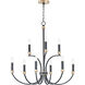 Charlton 9 Light 30 inch Black and Antique Brass Chandelier Ceiling Light in Antique Brass and Black