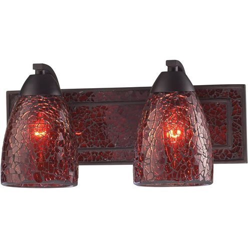 Elegant Bath 2 Light 14 inch Rust Vanity Light Wall Light