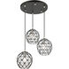 Geometrix 3 Light 20 inch Black Pendant Ceiling Light