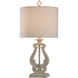 Signature 27 inch 60 watt Distressed White Table Lamp Portable Light