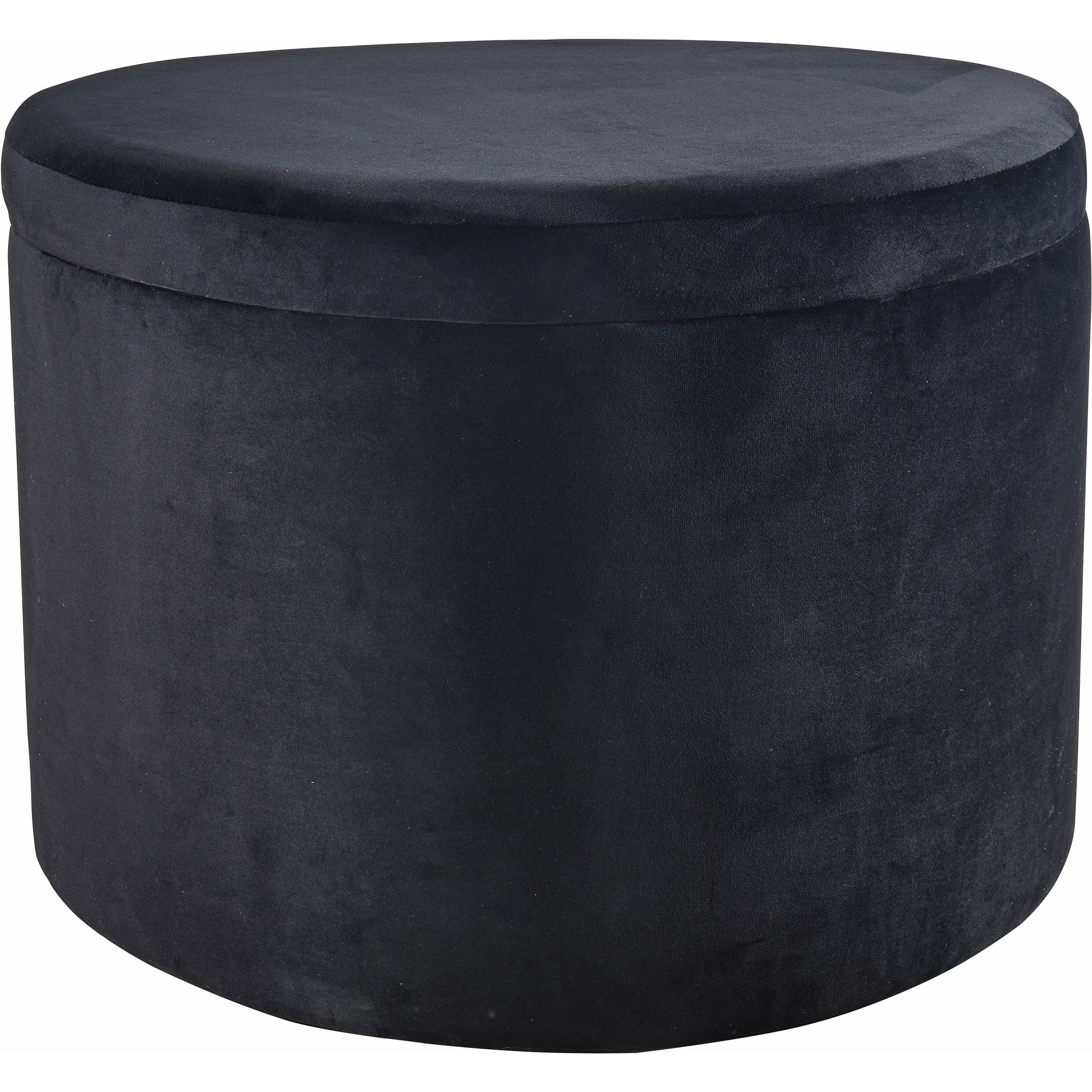 Linder 17.25 inch Black Storage Ottoman