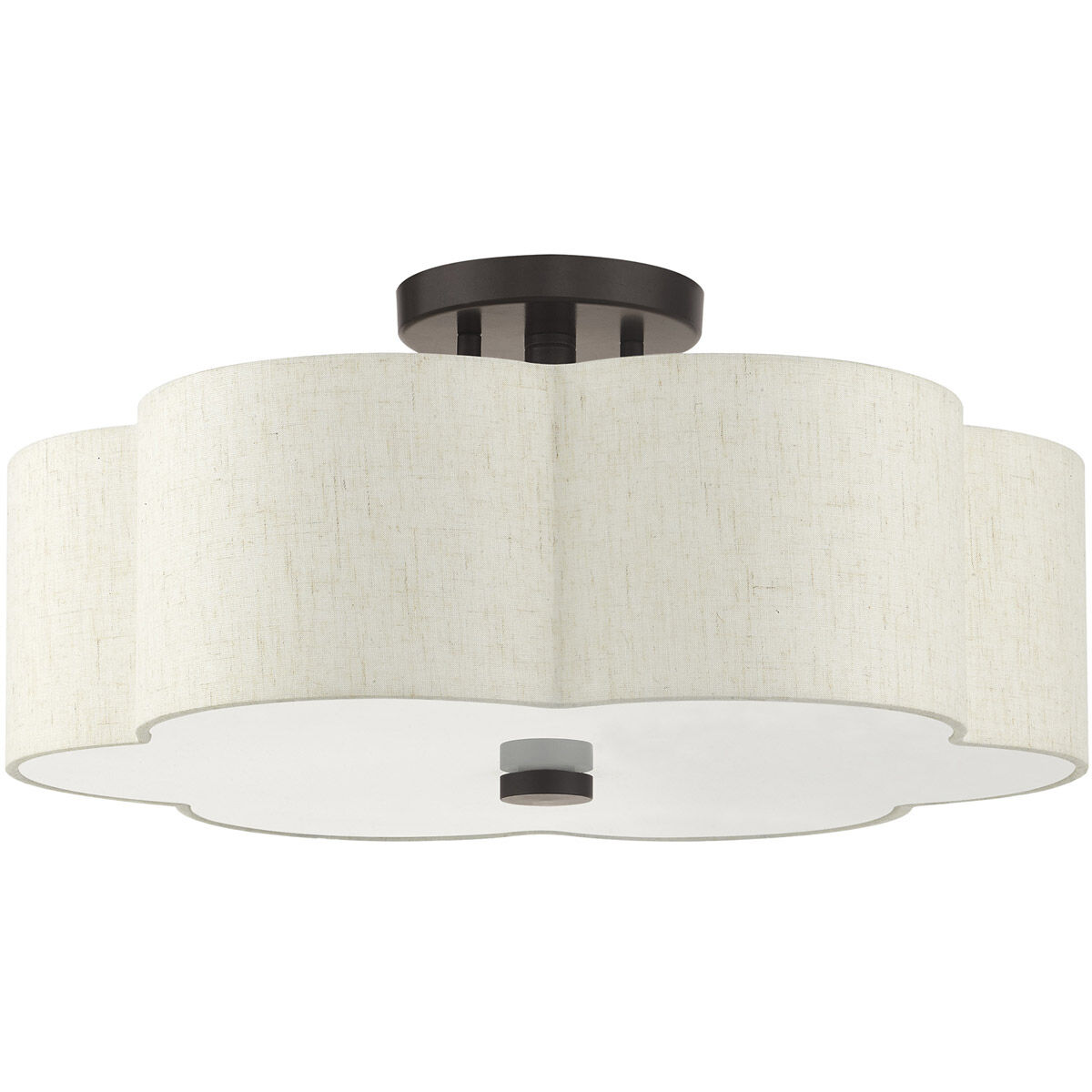 Solstice 3 Light 18 inch English Bronze Semi Flush Ceiling Light
