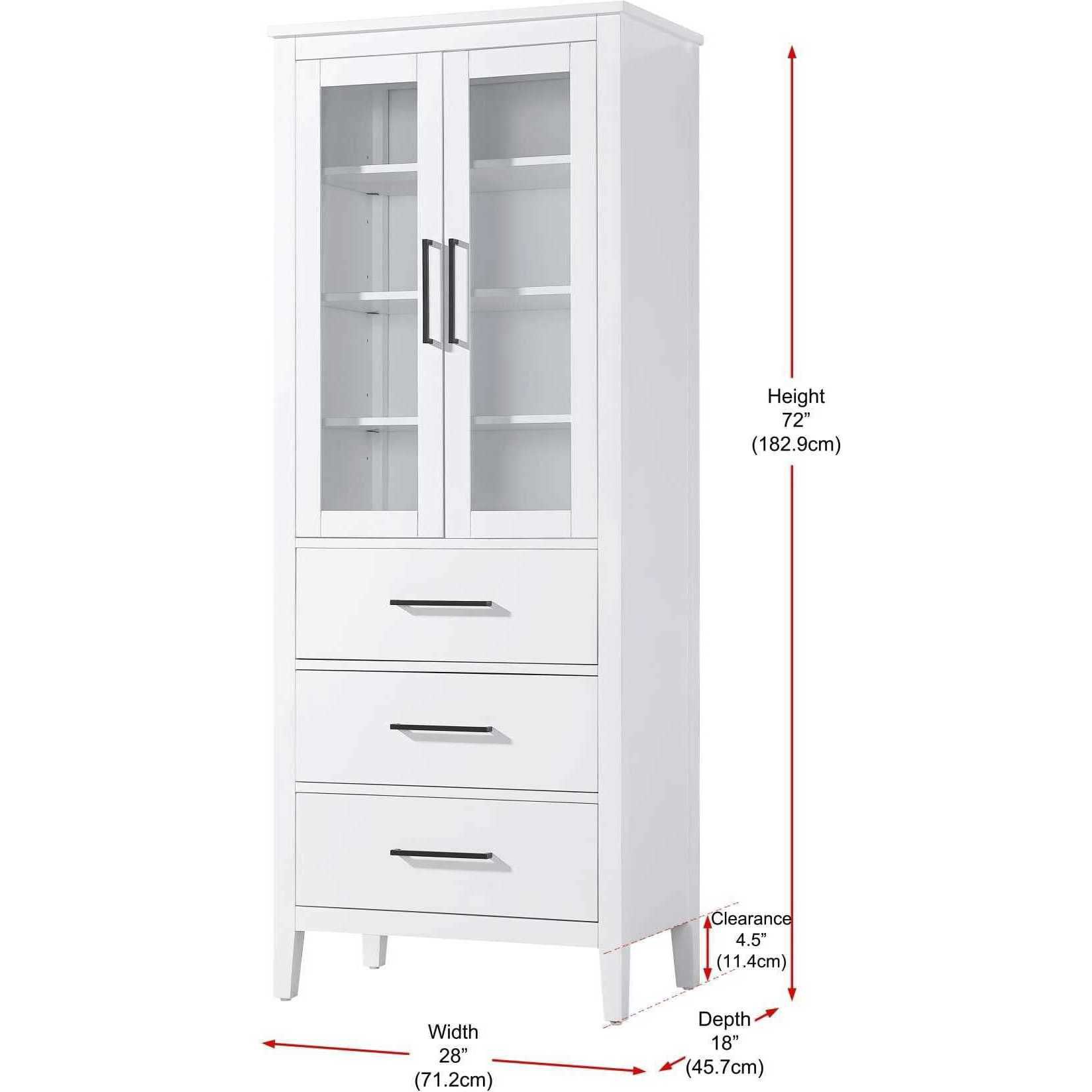 Millie White Bathroom Storage Cabinet