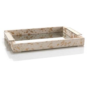 Mirror Cream And Gold Hide Tray