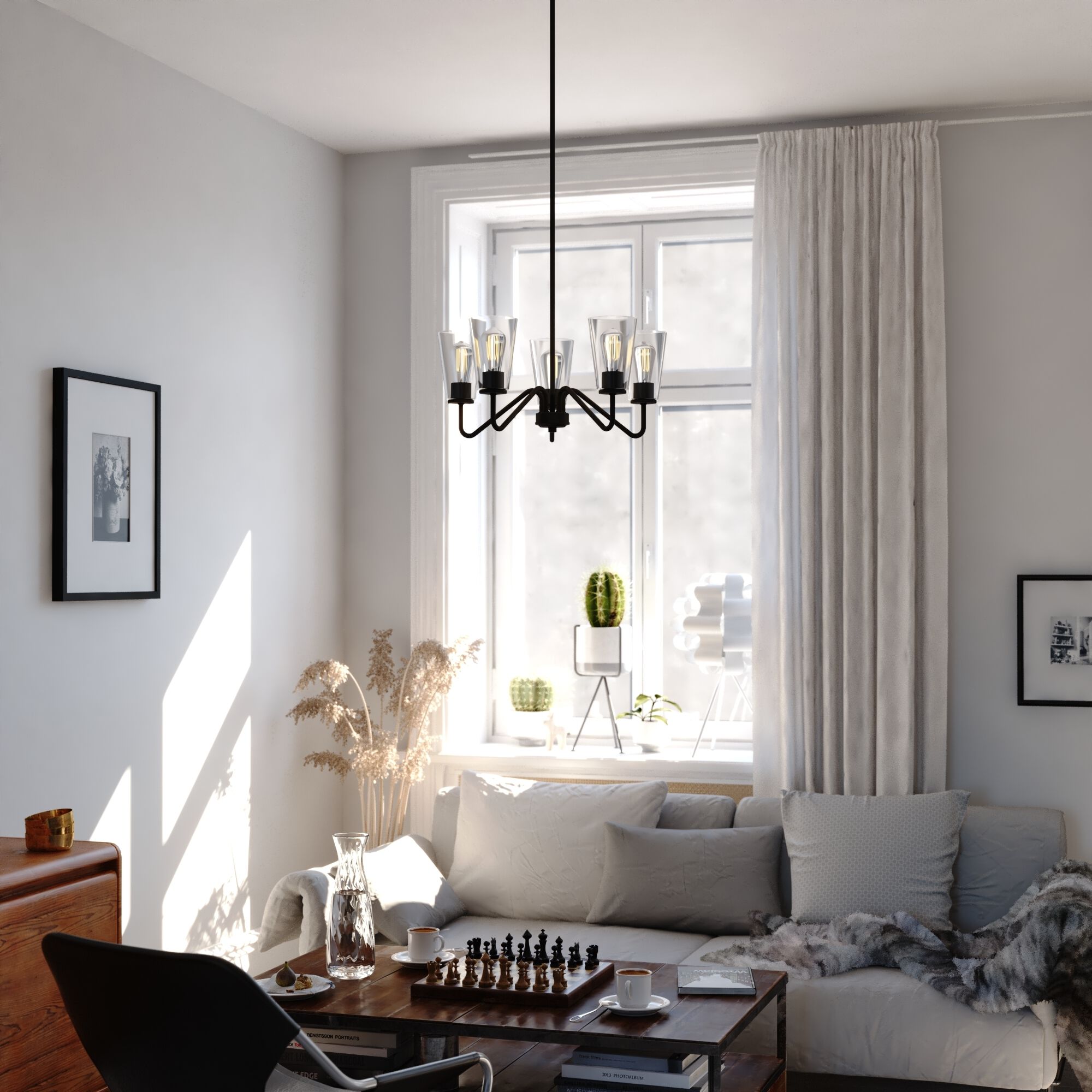 Beverly LED 23 inch Matte Black Chandelier Ceiling Light