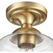 Agnes 1 Light 8 inch Satin Brass Semi Flush Mount Ceiling Light