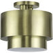 Zolana 2 Light 12 inch Antique Brass Semi Flush Mount Ceiling Light, Medium