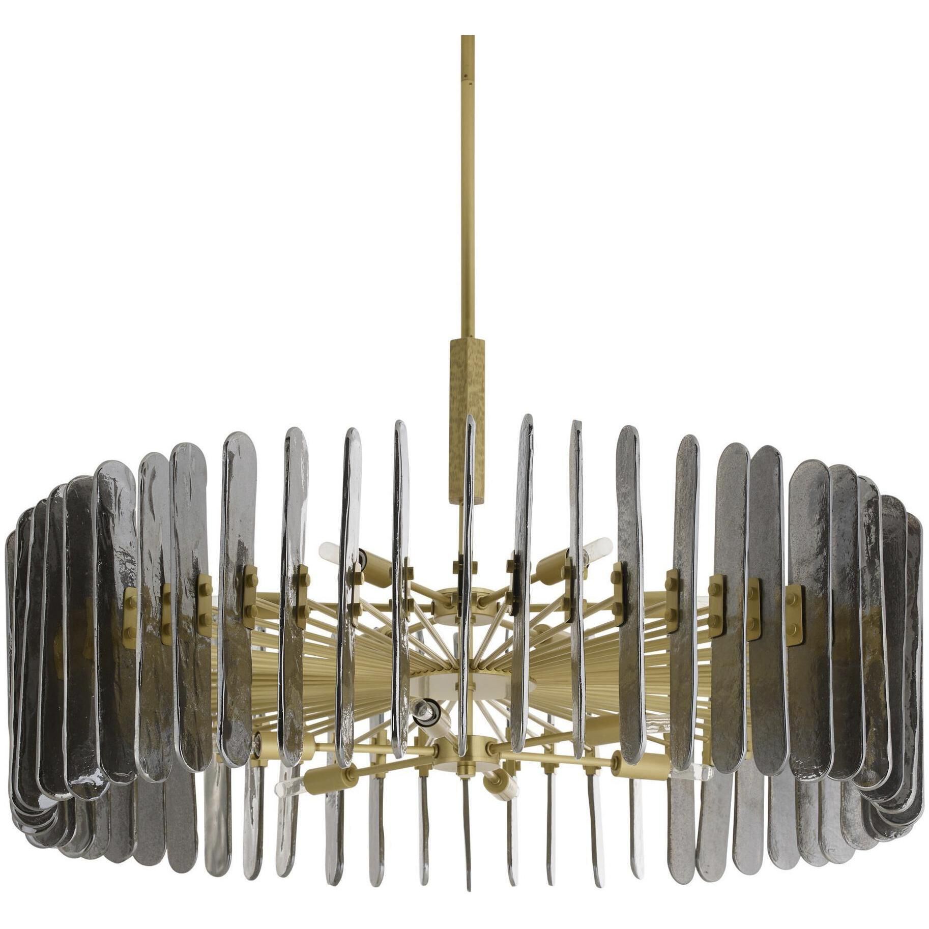 Klaus 12 Light 38 inch Antique Brass Chandelier Ceiling Light, Large