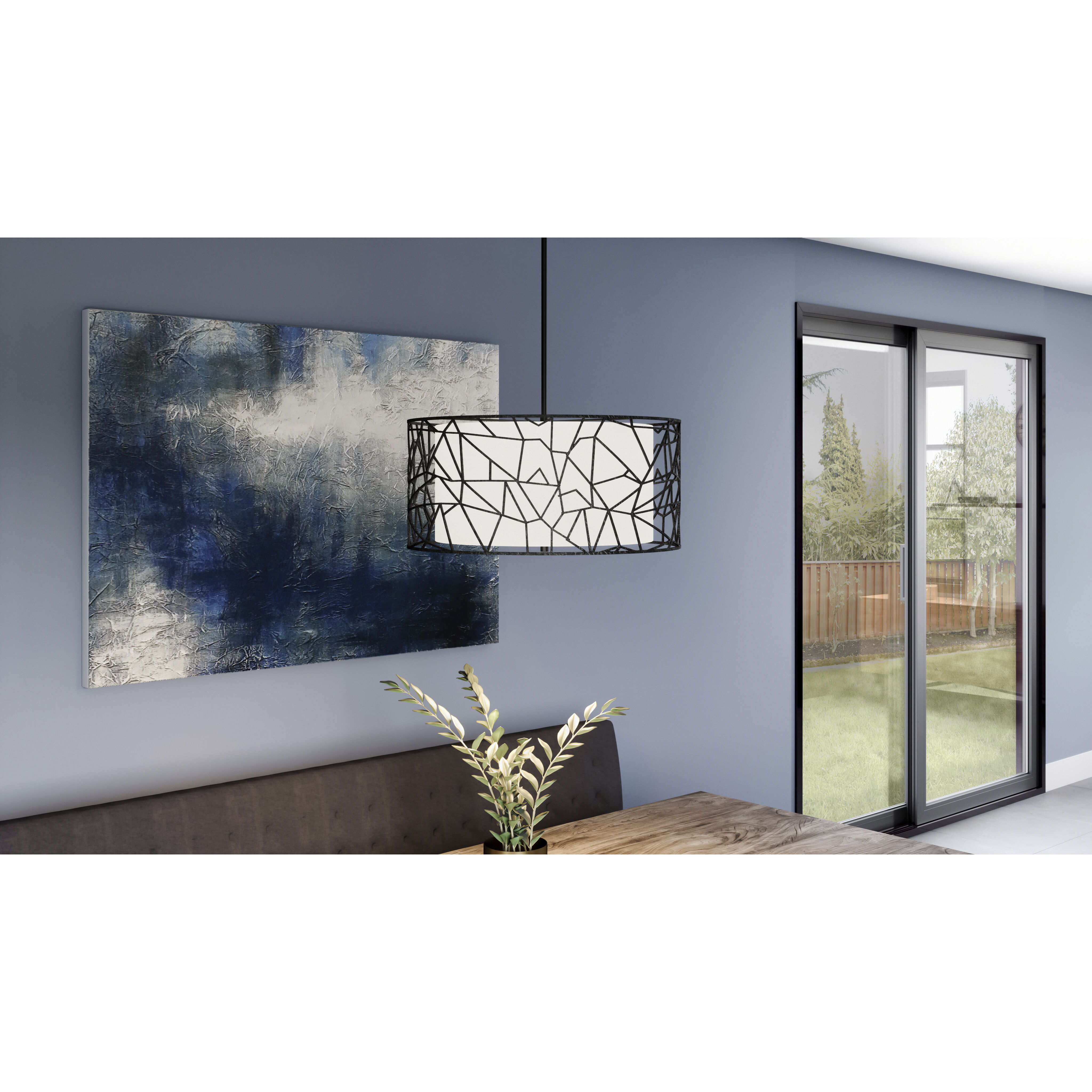 Newcastle 4 Light 23.5 inch Matte Black Pendant Ceiling Light