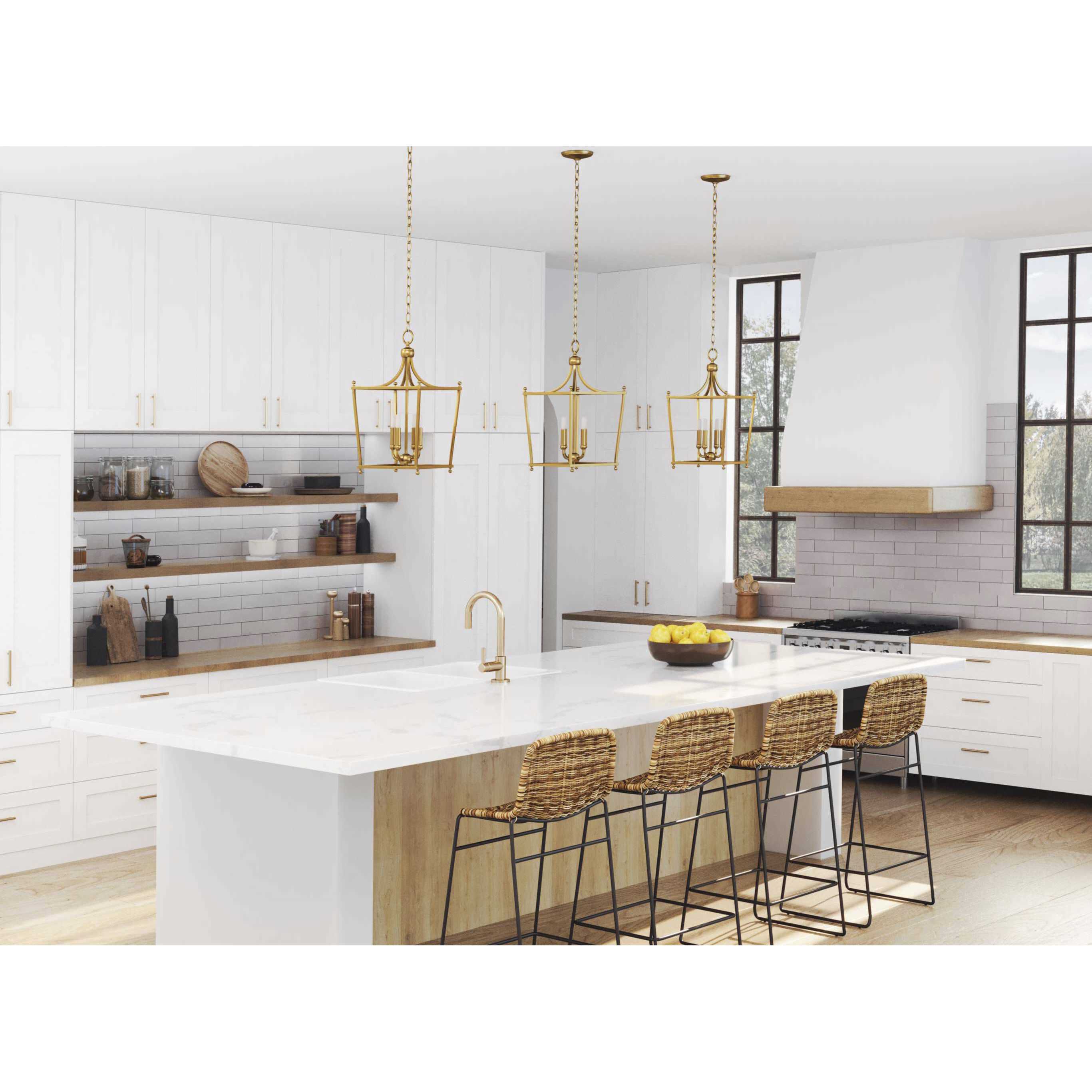 Parkhurst 4 Light 14 inch Brushed Bronze Foyer Pendant Ceiling Light