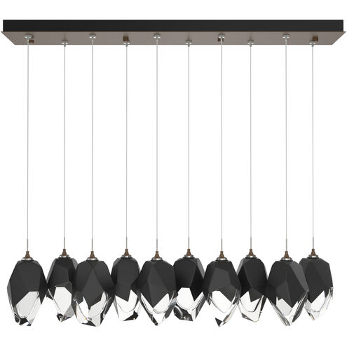 Chrysalis 10 Light 9.8 inch Bronze Pendant Ceiling Light in Black Crystal, Large