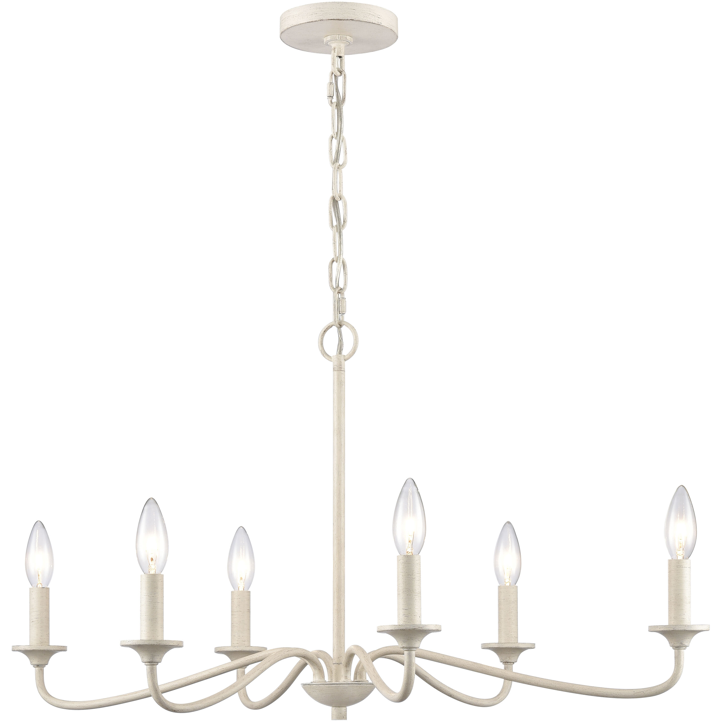 Quinn 6 Light 30 inch Antique White Chandelier Ceiling Light