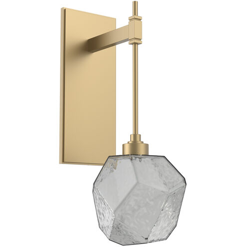 Gem LED 6.3 inch Gilded Brass Indoor Sconce Wall Light in 3000K LED, Smoke, Tempo