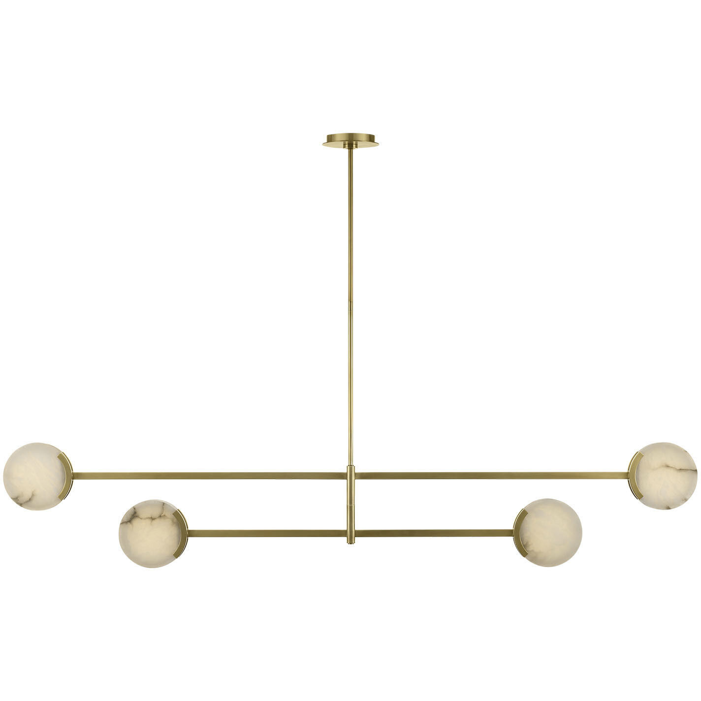 Kelly Wearstler Melange LED 72 inch Antique-Burnished Brass Multi-Positional Chandelier Ceiling Light