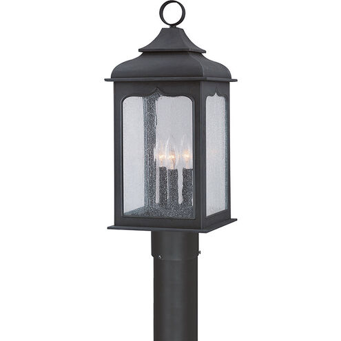 Henry Street 3 Light 22.25 inch Textured Bronze Post Lantern