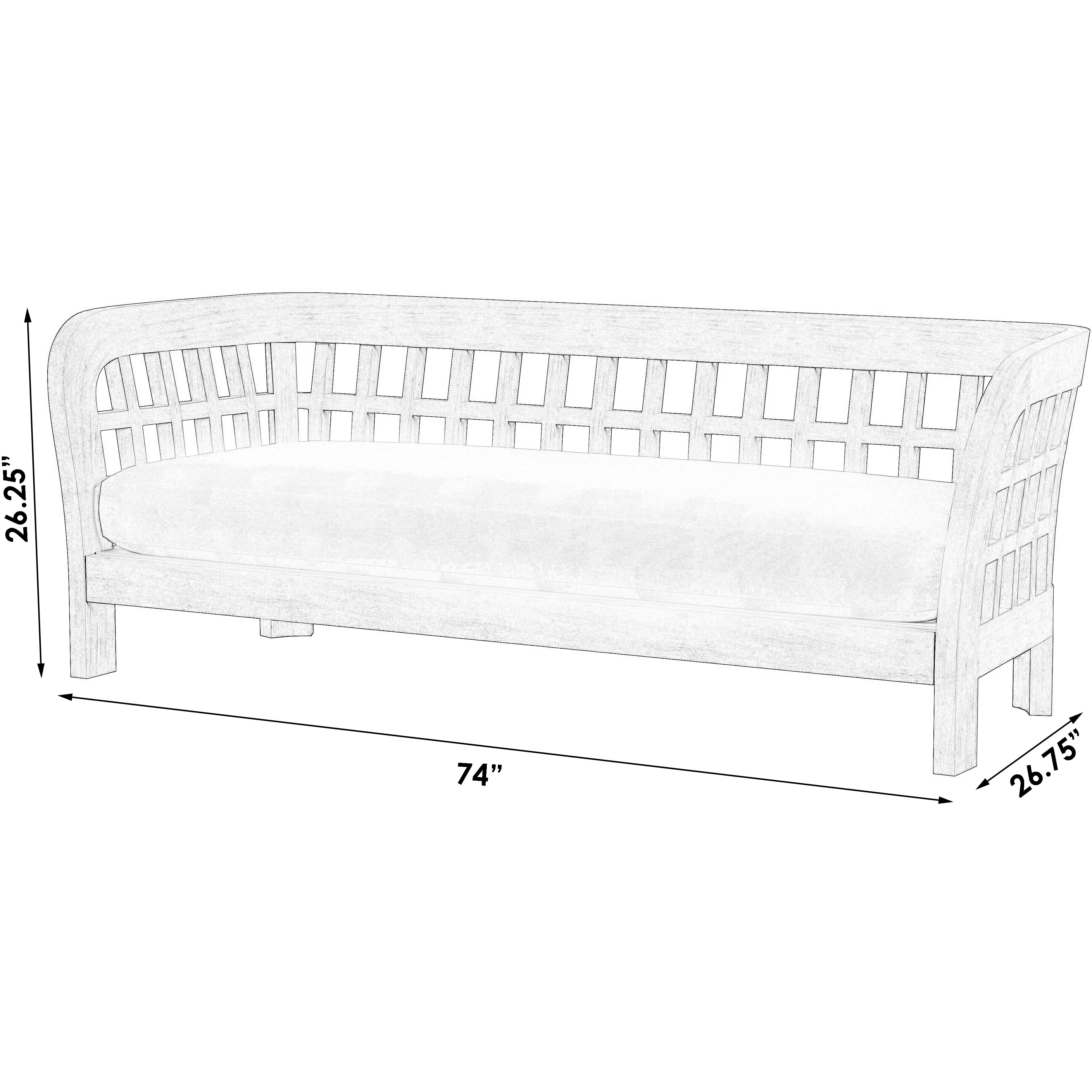 Monhegan Teak Outdoor Sofa in Light Brown