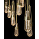 Link 10 Light 44.5 inch Modern Brass Pendant Ceiling Light in Clear Bubble, Rectangular