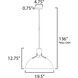 Dawn 1 Light 19.5 inch Satin Nickel Single Pendant Ceiling Light