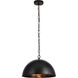 Merce 1 Light 15 inch Vintage Black Pendant Ceiling Light