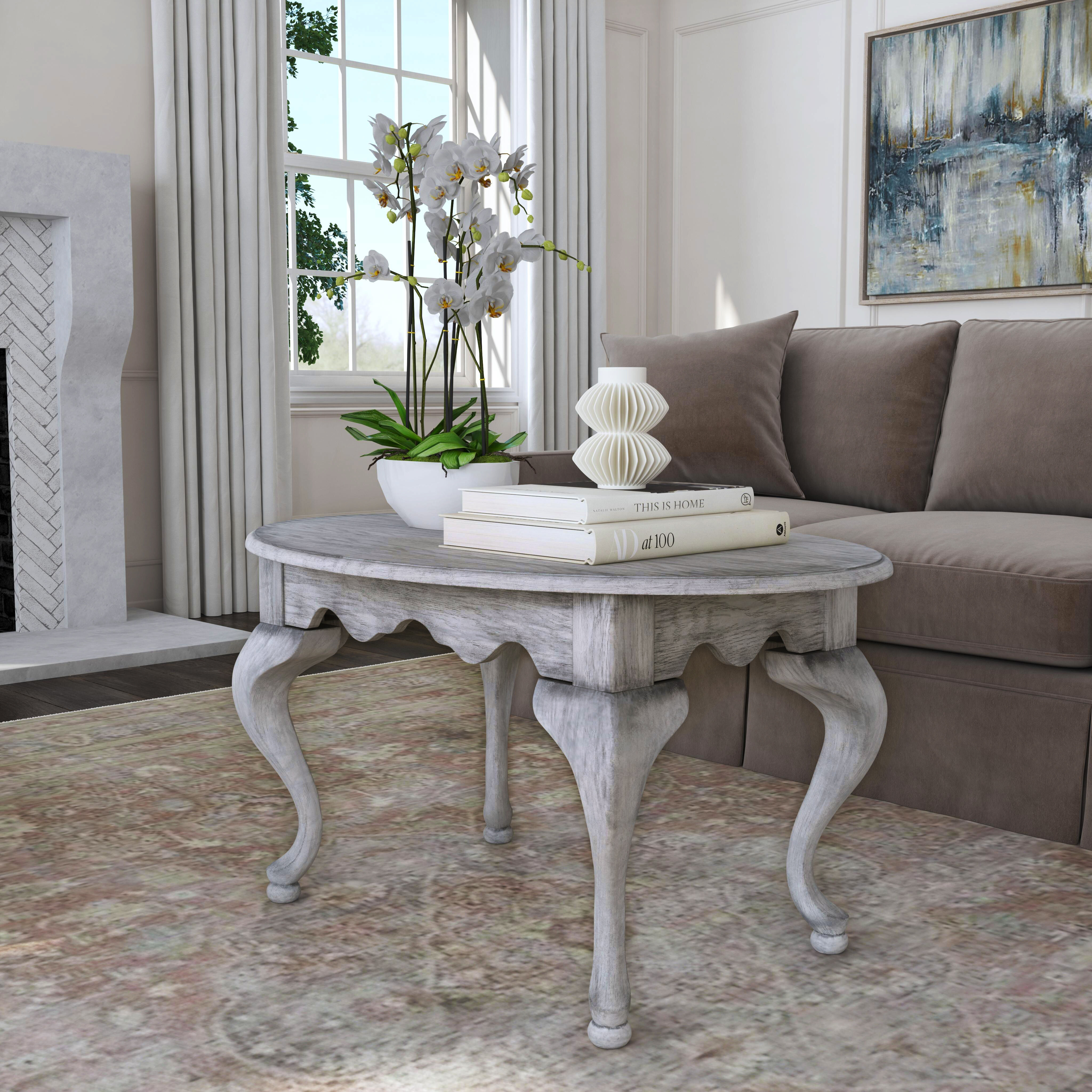 Grace Oval 4 Legs Coffee Table in Gray