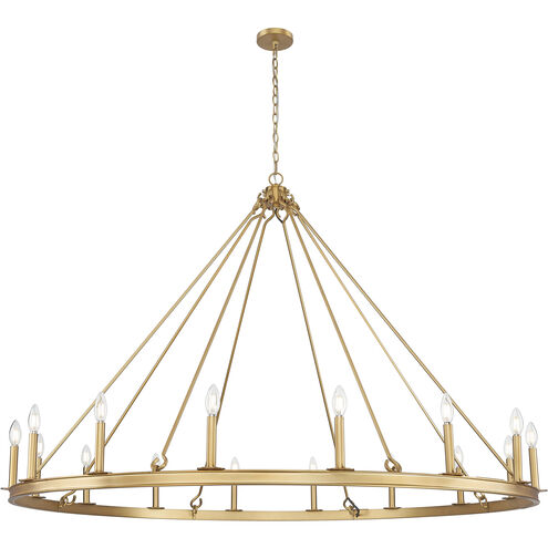 Barclay 16 Light 62 inch Rubbed Brass Chandelier Ceiling Light