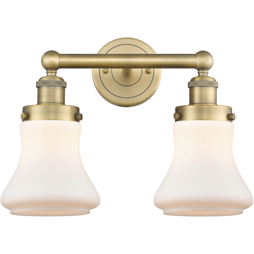 Bellmont 2 Light 15.5 inch Brushed Brass Bath Vanity Light Wall Light in Matte White
