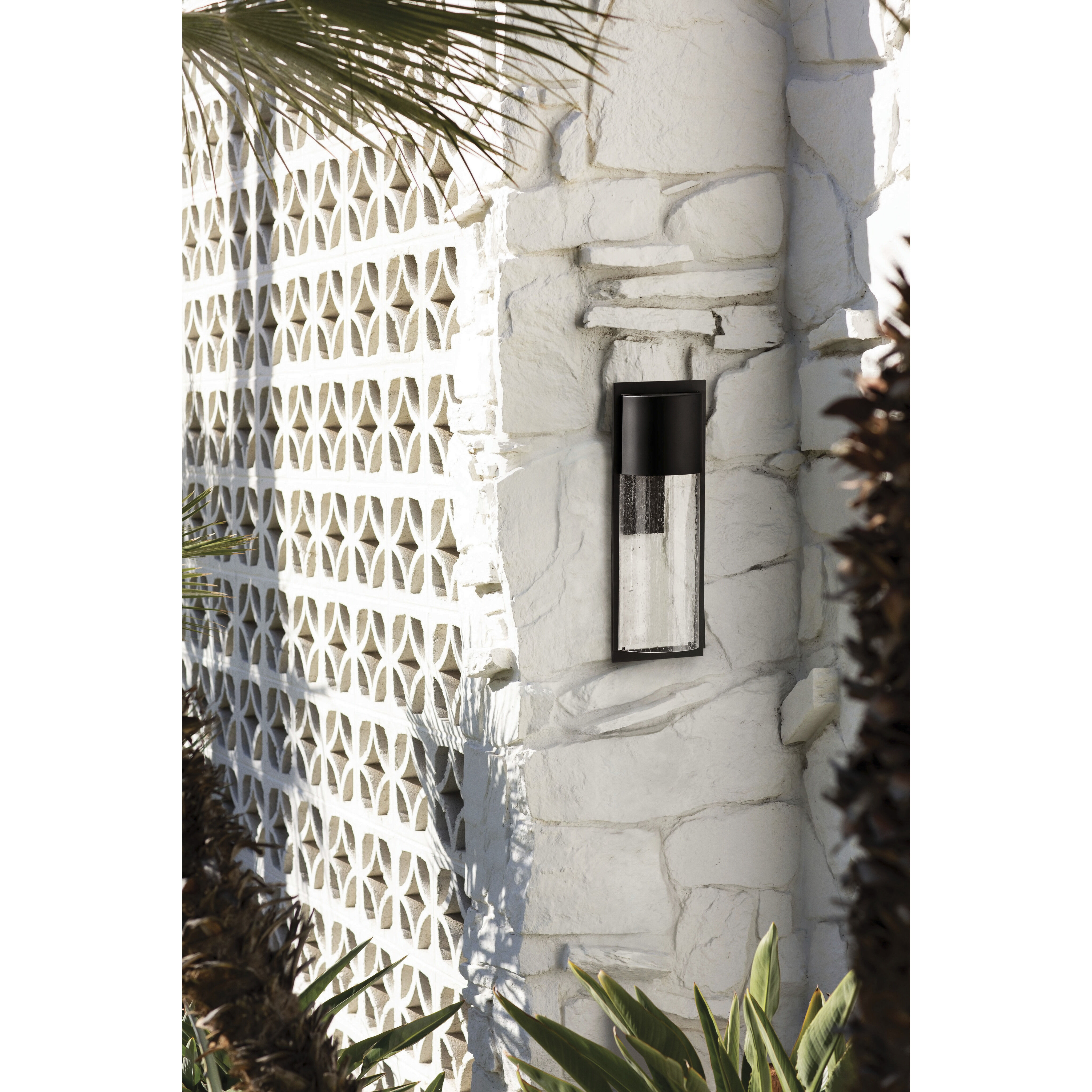 Shelter LED 12 inch Black Outdoor Wall Sconce