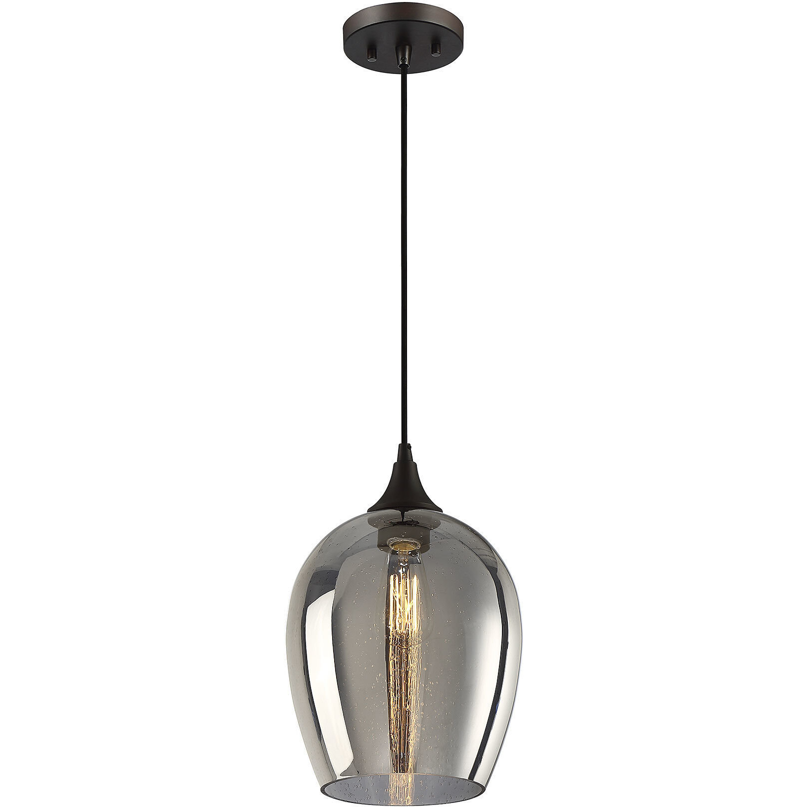 Industrial 1 Light 10 inch Oil Rubbed Bronze Mini-Pendant Ceiling Light