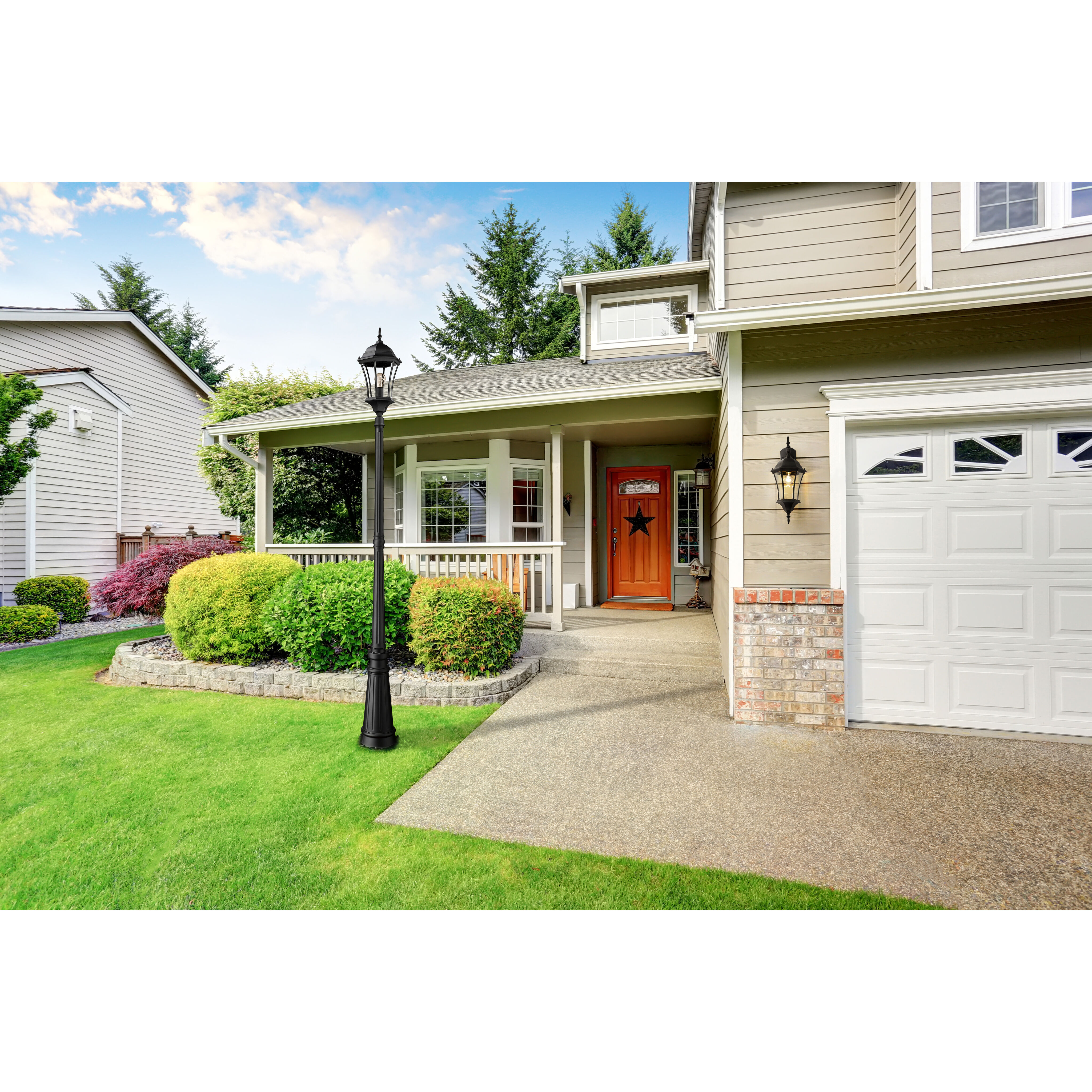 Wakefield 1 Light 90 inch Black Outdoor Post Mounted Fixture